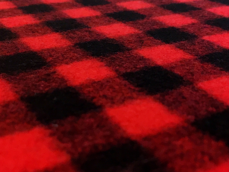 Italian Virgin Wool Doubleface Plaid Coating in Red and Black3
