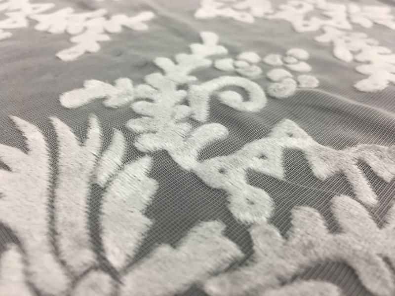 Silk Rayon Burnout Velvet With Floral Motif | B&J Fabrics