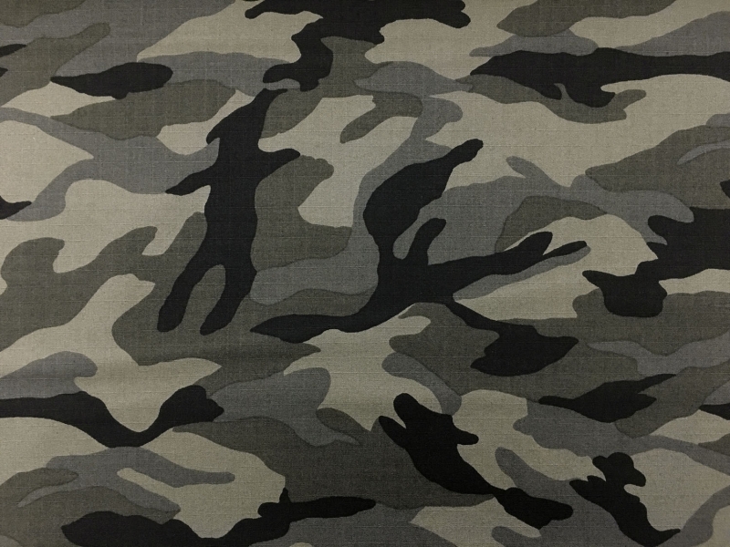 Japanese Camouflage Cotton Ripstop in Grey0
