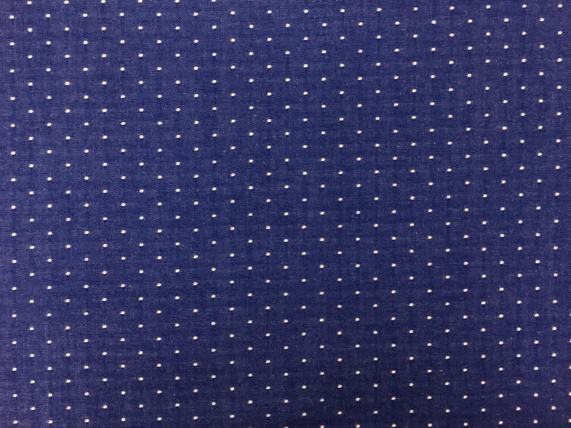 Cotton Chambray Dots In Royal | B&J Fabrics