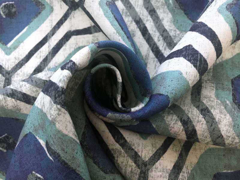 Linen Handkerchief Geometric Print 1