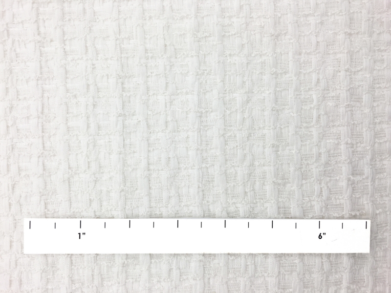 Cotton Nylon Lurex Tweed in White1