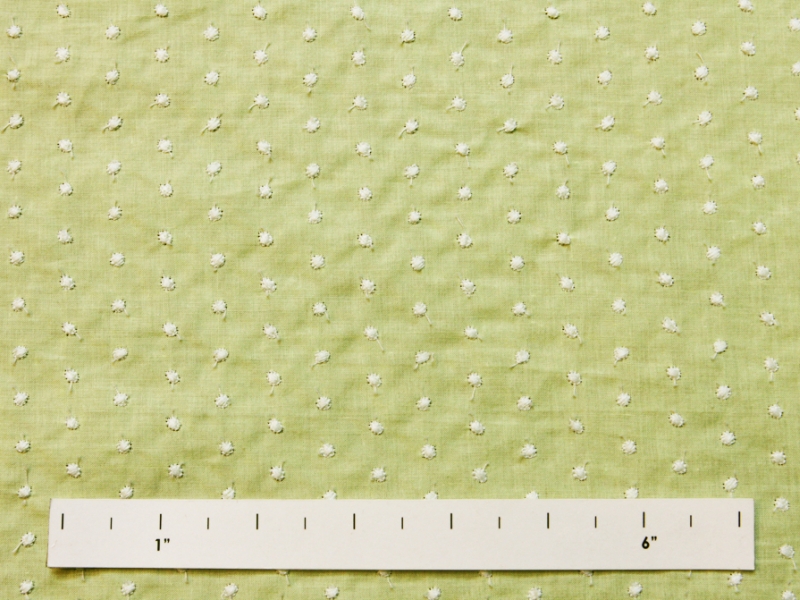 Cotton Embroidered Dots in Spring Bud1