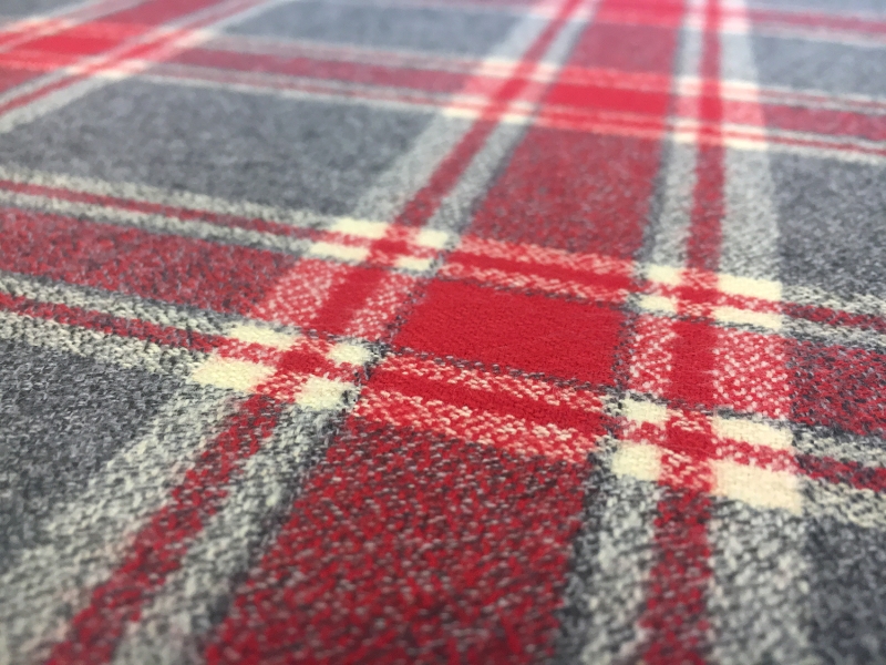 Cotton Mammoth Flannel Plaid in Grey and Red3