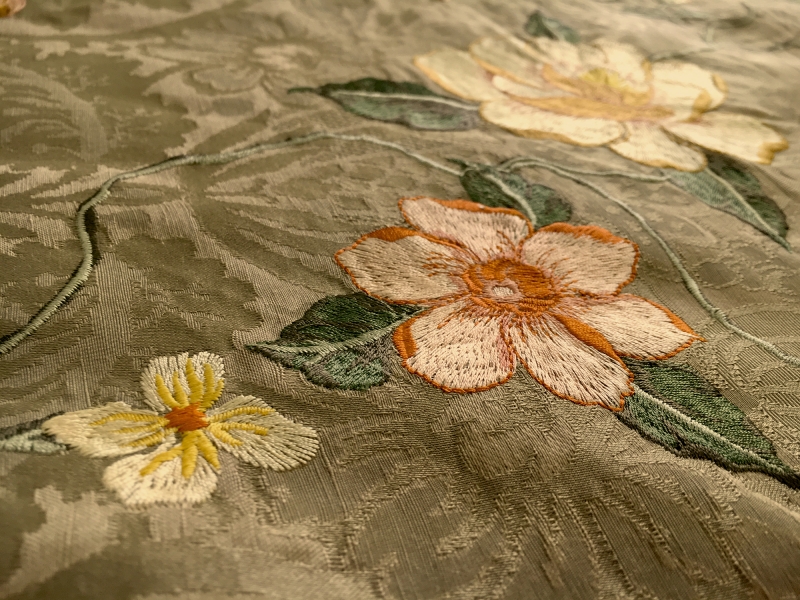 Embroidered Silk Brocade with Florals2
