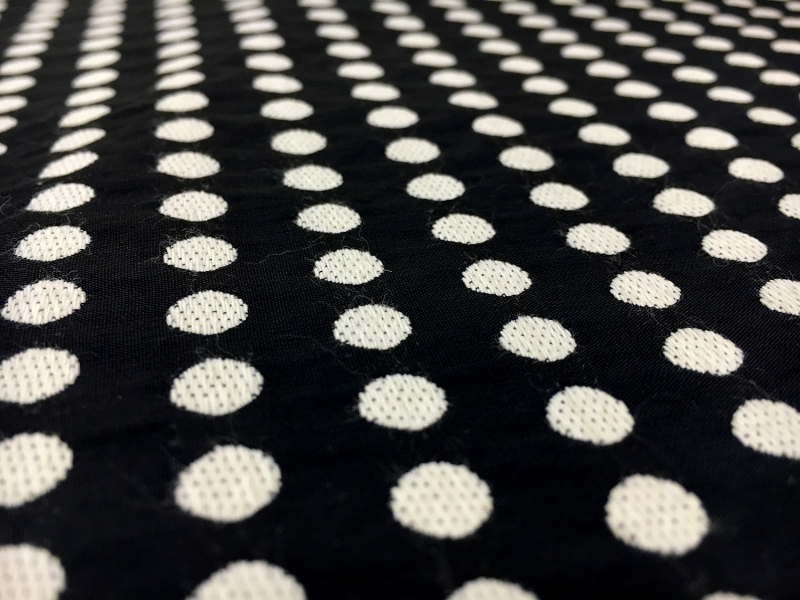 Cotton and Polyester Blend Woven Dot Brocade0