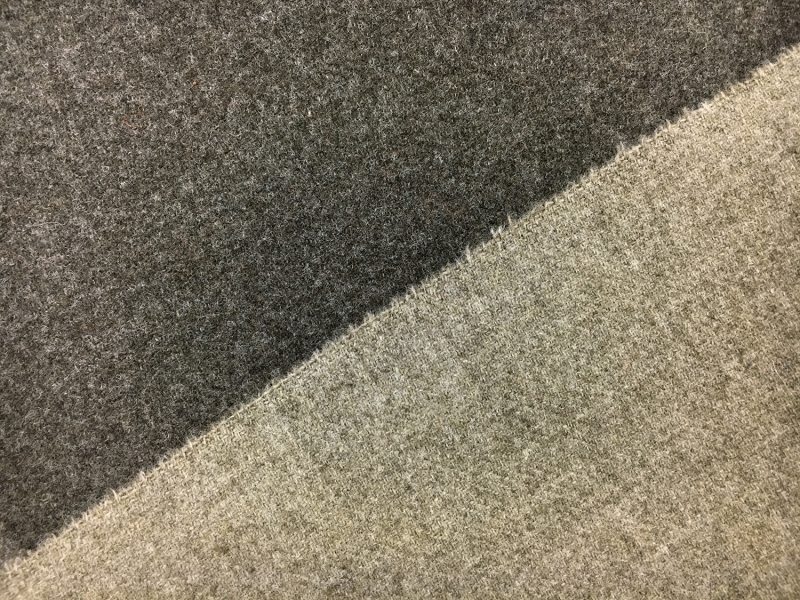 Italian Wool Doubleface Coating in Taupe and Beige0