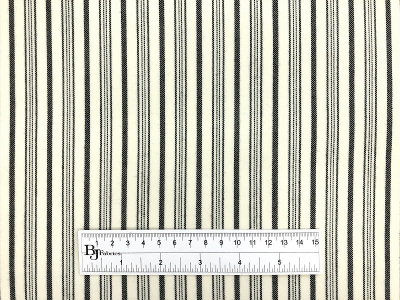 Wool Lycra Suiting Stripe in Cream and Black3