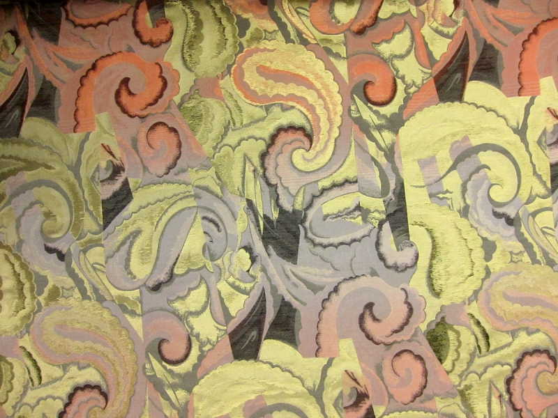 Polyester and Cotton Blend Brocade with Art Deco Patterns0