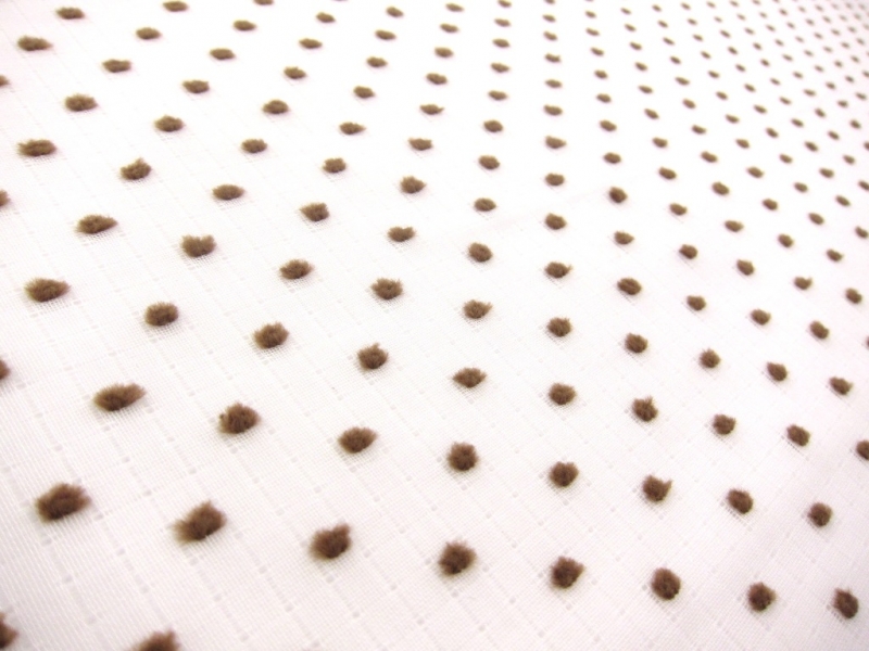 Cotton Plumetis in Brown0