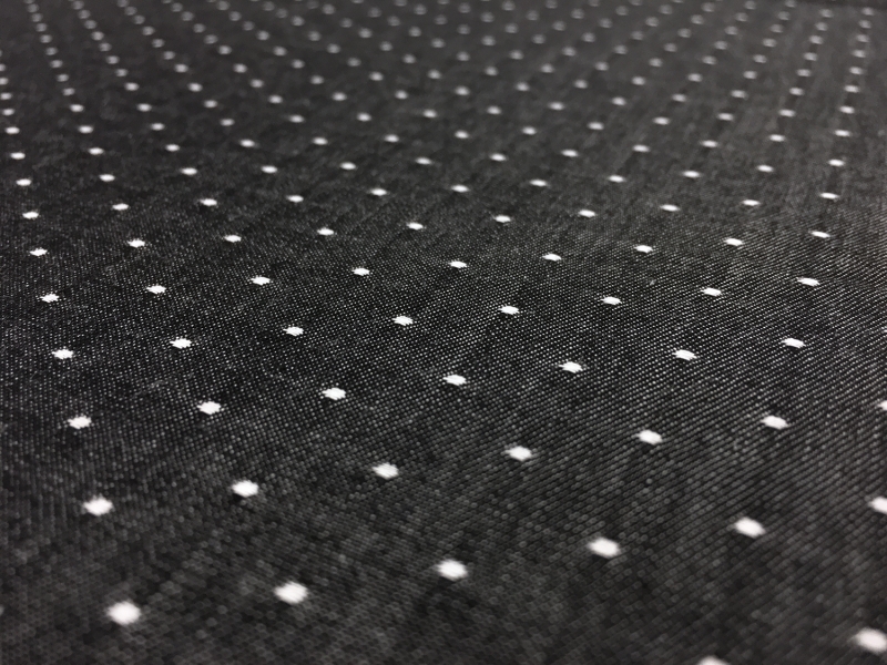Cotton Chambray Dots In Black2