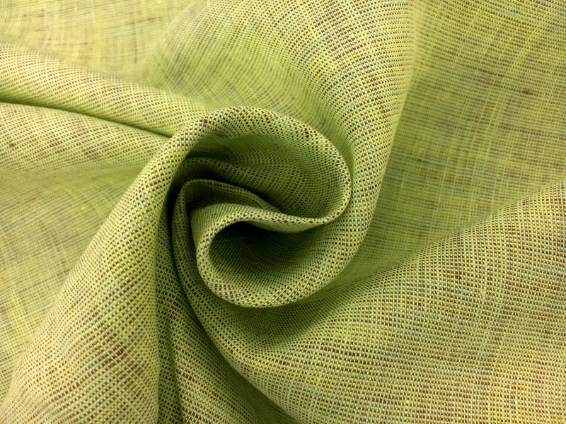 Two Toned Lightweight Linen in Lime Brown1