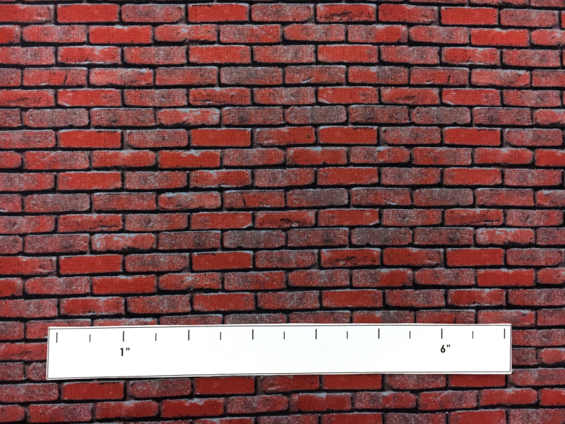Cotton Broadcloth With Brick Wall Print1