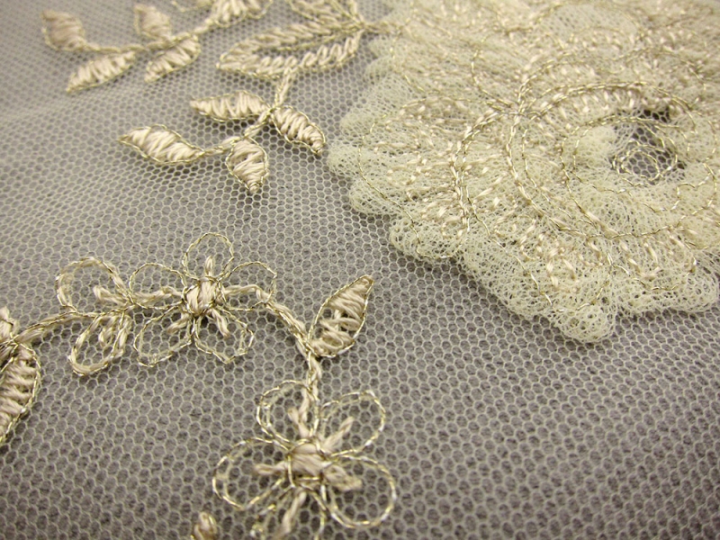 Floral Metallic Embroidered Tulle1