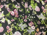 Printed Silk Chiffon with Florals in Black0