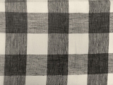 Linen Mesh Plaid in Black and Ivory0