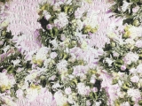 Metallic Silk Blend Matelassé with Floral Bouquets0