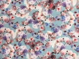 Printed Cotton Viscose Faille with Cascading Flowers0