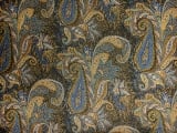 Silk and Wool Blend Metallic Crepe with Paisley Patterns0