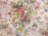 Linen Viscose Upholstery Watercolor Florals Print0