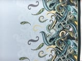 Printed Silk Charmeuse with Large Print Swirl Border0